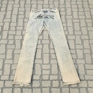 ICE CREAM Jeans Men's Light Wash Denim with Running Dog Graphic